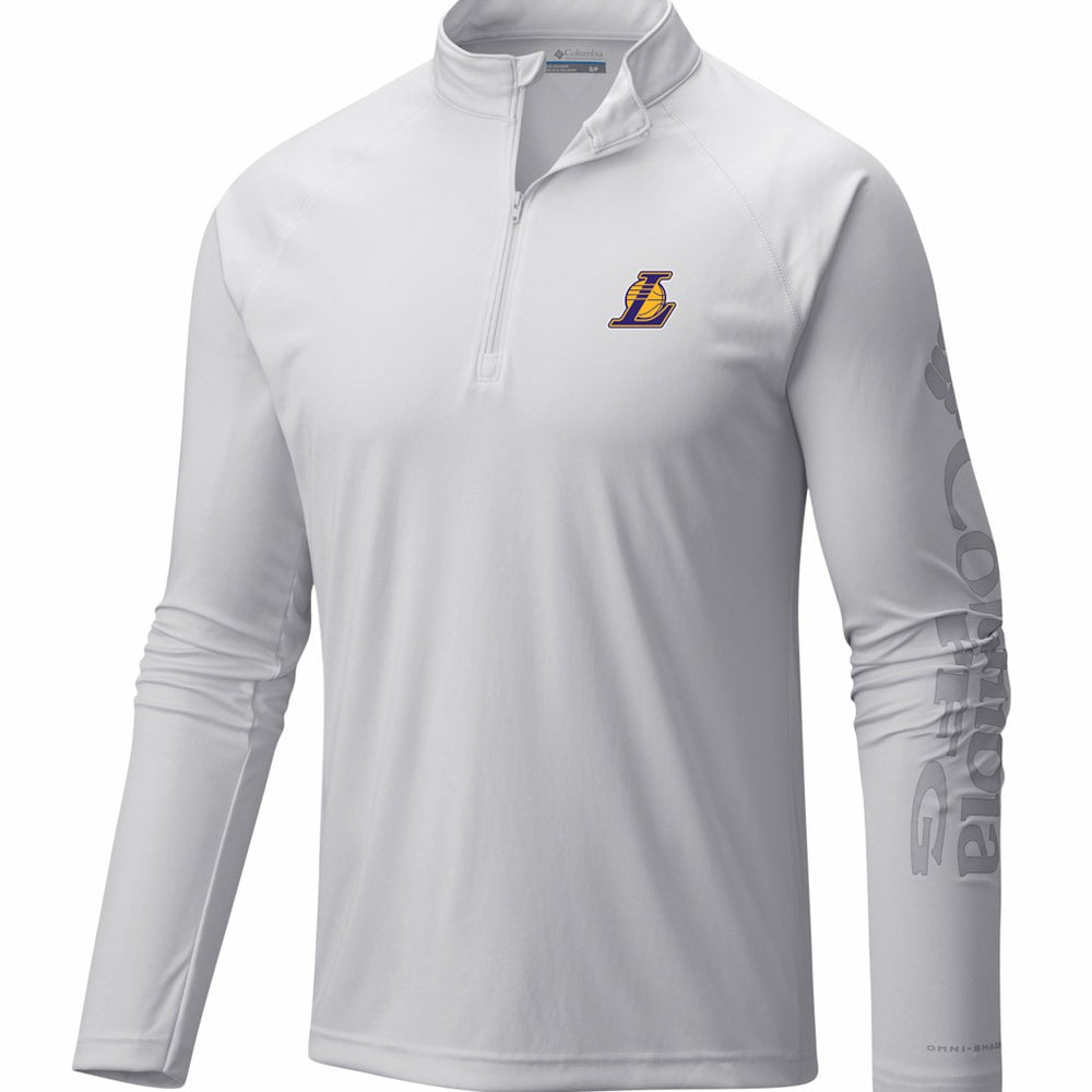 Los Angeles Lakers PFG Terminal Tackle Quarter-Zip Top White | Columbia discount