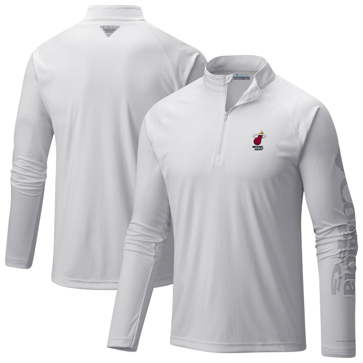 Miami Heat PFG Terminal Tackle Quarter-Zip Top White | Columbia US