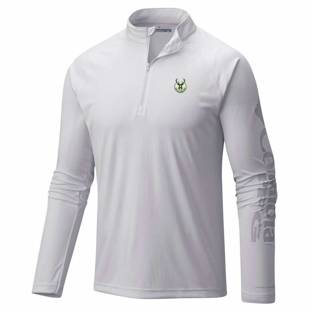 Milwaukee Bucks PFG Terminal Tackle Quarter-Zip Top White | Columbia outlet