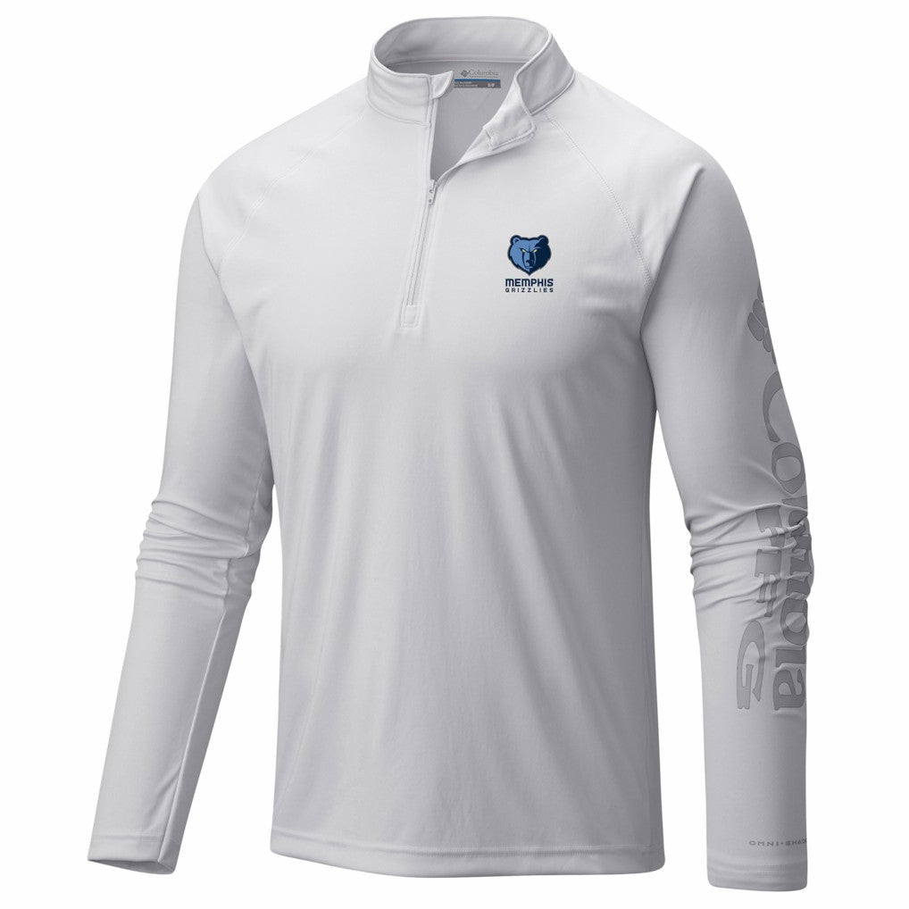 Memphis Grizzlies PFG Terminal Tackle Quarter-Zip Top White | Columbia for sale