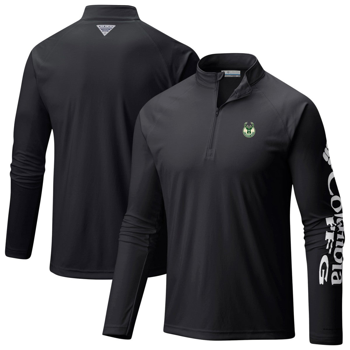 Milwaukee Bucks PFG Terminal Tackle Quarter-Zip Top Black | Columbia Near Me