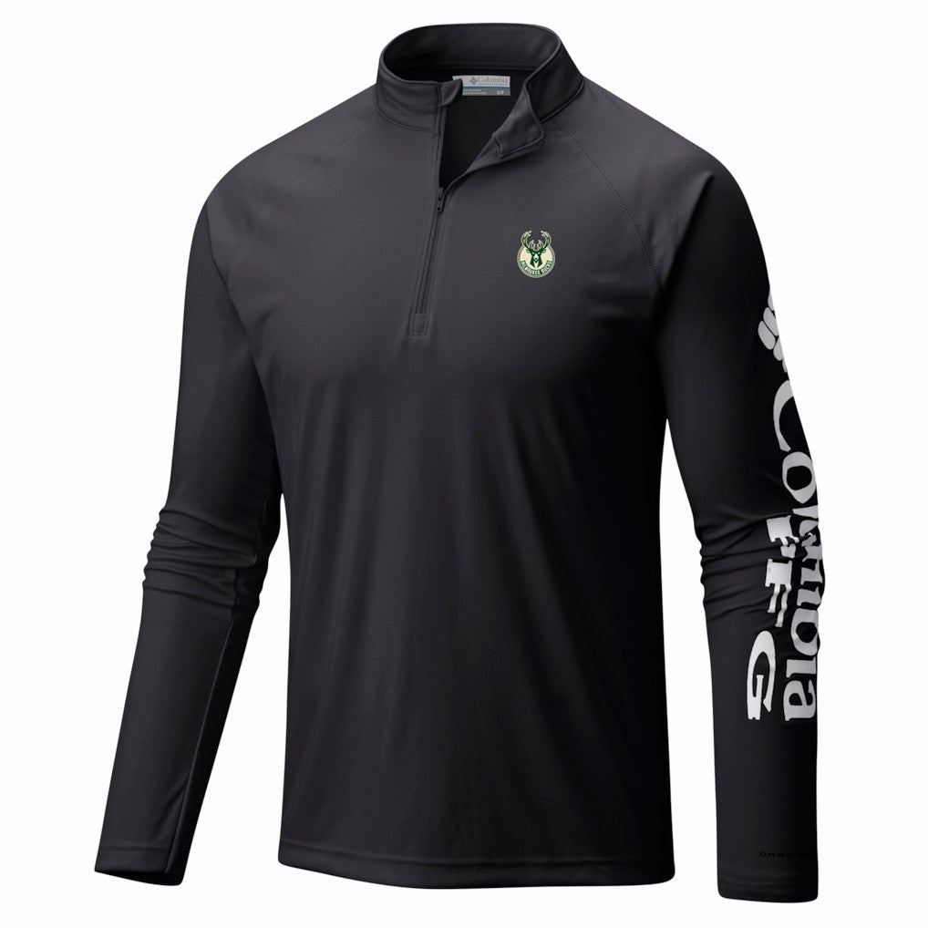 Milwaukee Bucks PFG Terminal Tackle Quarter-Zip Top Black | Columbia Near Me