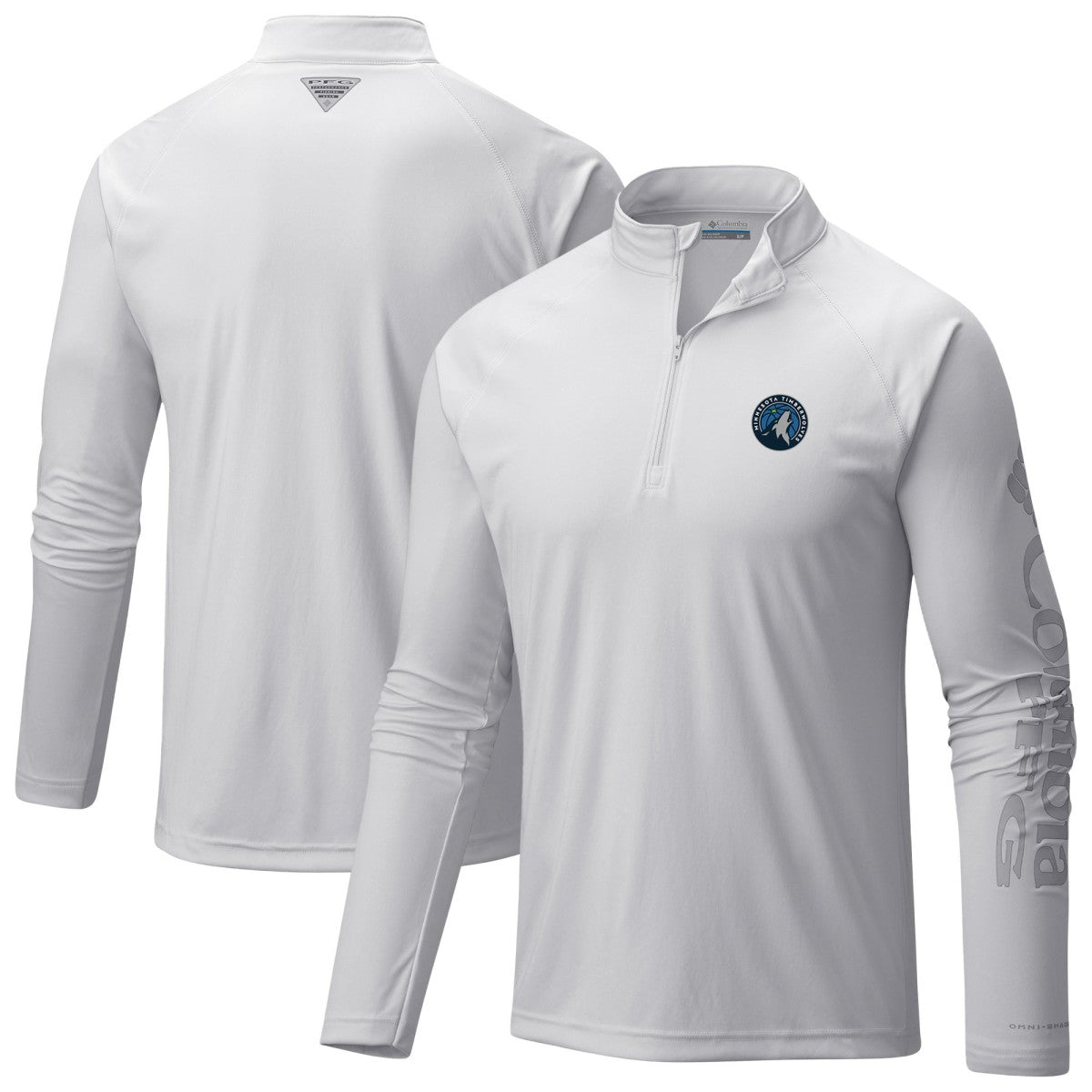 Minnesota Timberwolves PFG Terminal Tackle Quarter-Zip Top White | Columbia for sale
