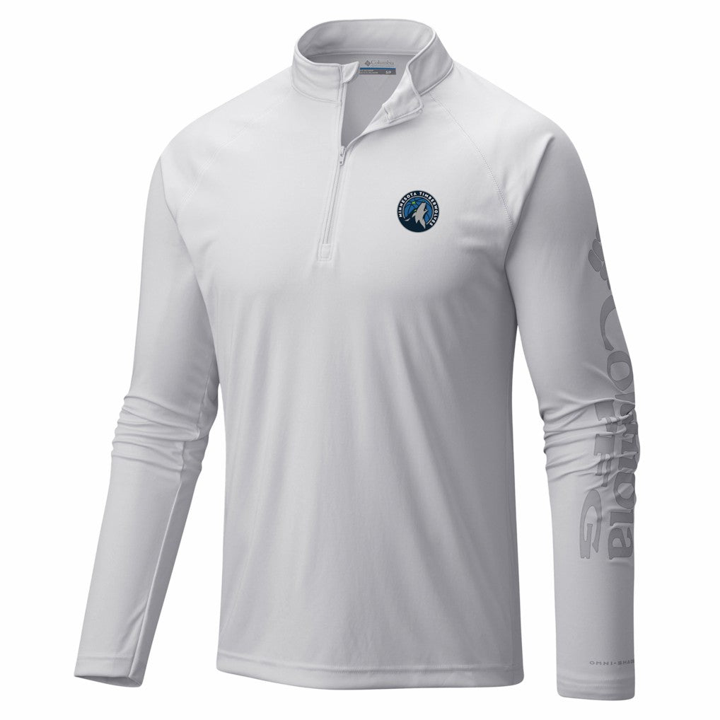 Minnesota Timberwolves PFG Terminal Tackle Quarter-Zip Top White | Columbia for sale