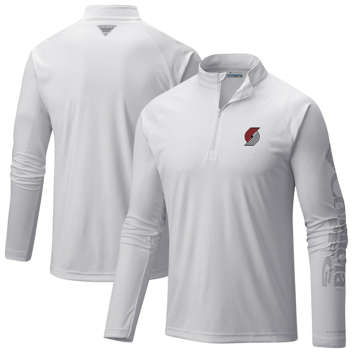 Portland Trail Blazers PFG Terminal Tackle Quarter-Zip Top White | Columbia outlet