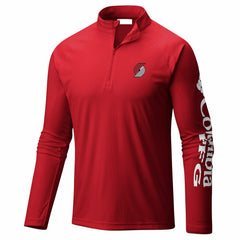 Portland Trail Blazers PFG Terminal Tackle Quarter-Zip Top Red | Columbia online
