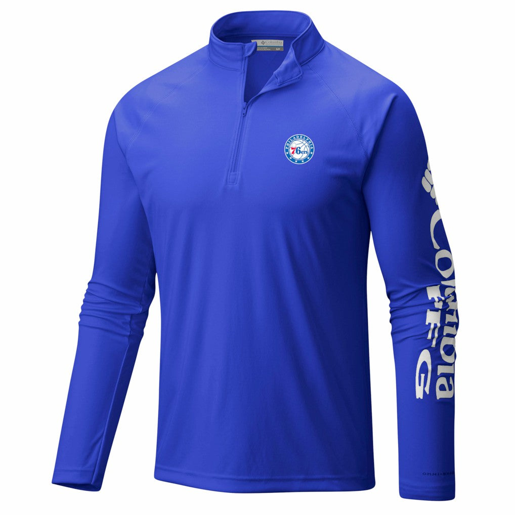 Philadelphia 76ers PFG Terminal Tackle Quarter-Zip Top Blue | Columbia
