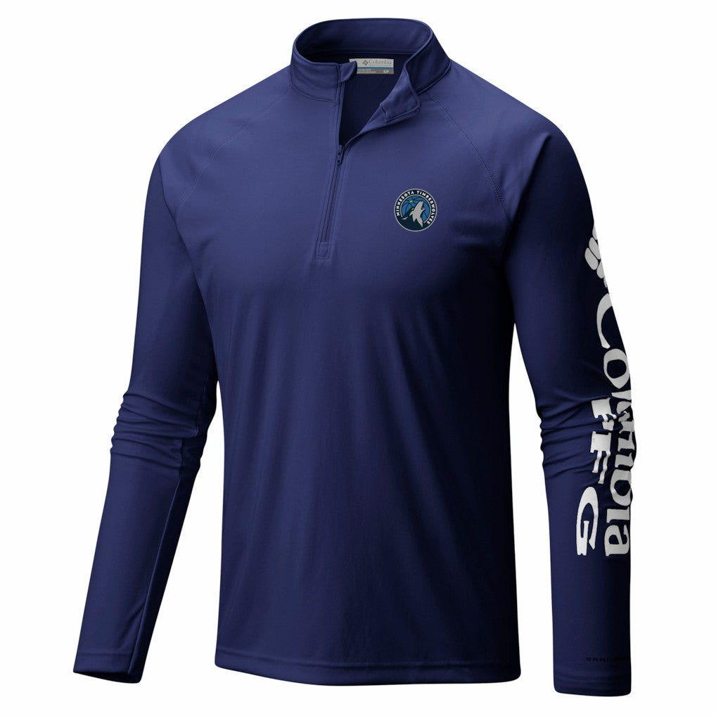 Minnesota Timberwolves PFG Terminal Tackle Quarter-Zip Top Navy | Columbia for sale