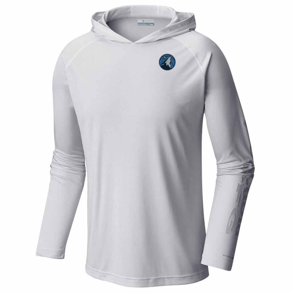 Minnesota Timberwolves PFG Super Terminal Tackle Hoodie White | Columbia Lifestyle