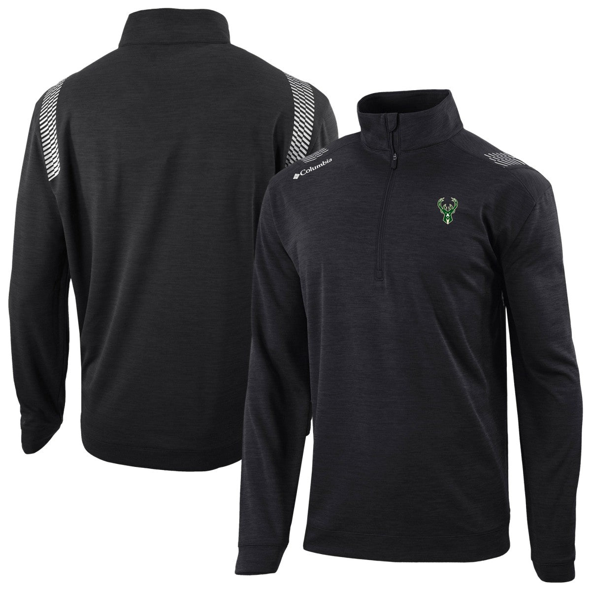 Milwaukee Bucks Oakland Downs Omni-Wick Quarter-Zip Top Black | Columbia