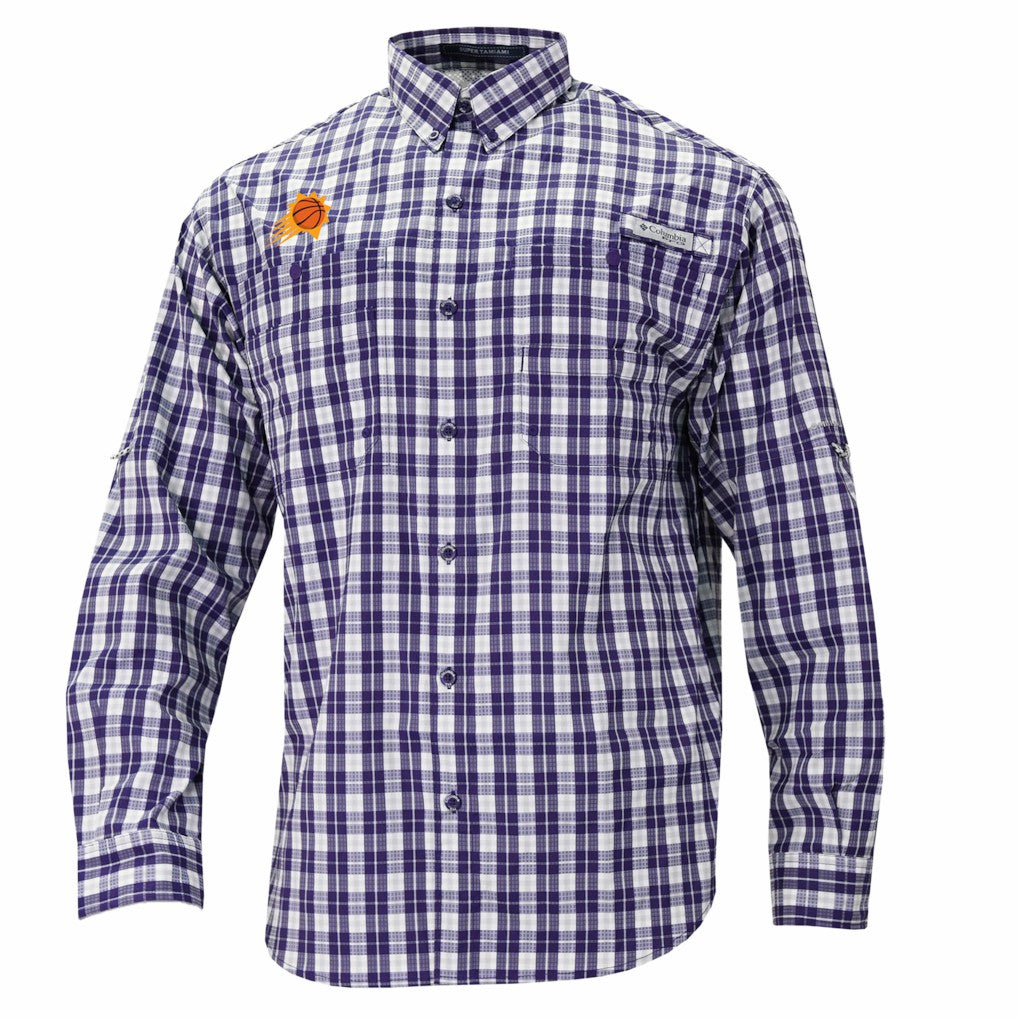 Phoenix Suns Super Tamiami Omni-Shade Long Sleeve Button-Down Shirt Purple | Columbia for sale