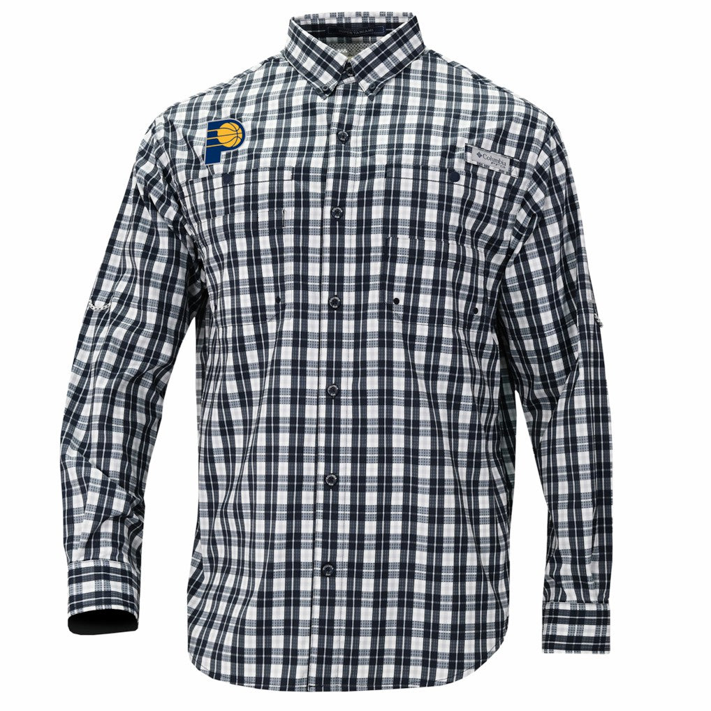 Indiana Pacers Super Tamiami Omni-Shade Long Sleeve Button-Down Shirt Navy | Columbia discount