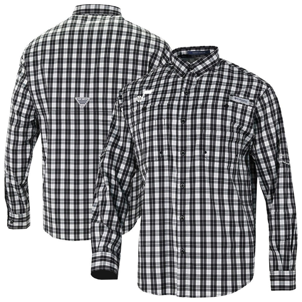 Utah Jazz Super Tamiami Omni-Shade Long Sleeve Button-Down Shirt Black | Columbia for sale