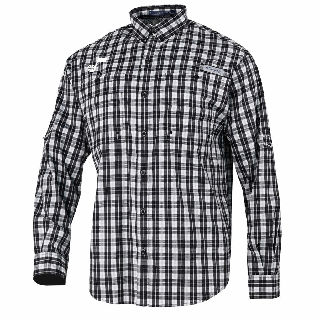 Utah Jazz Super Tamiami Omni-Shade Long Sleeve Button-Down Shirt Black | Columbia for sale