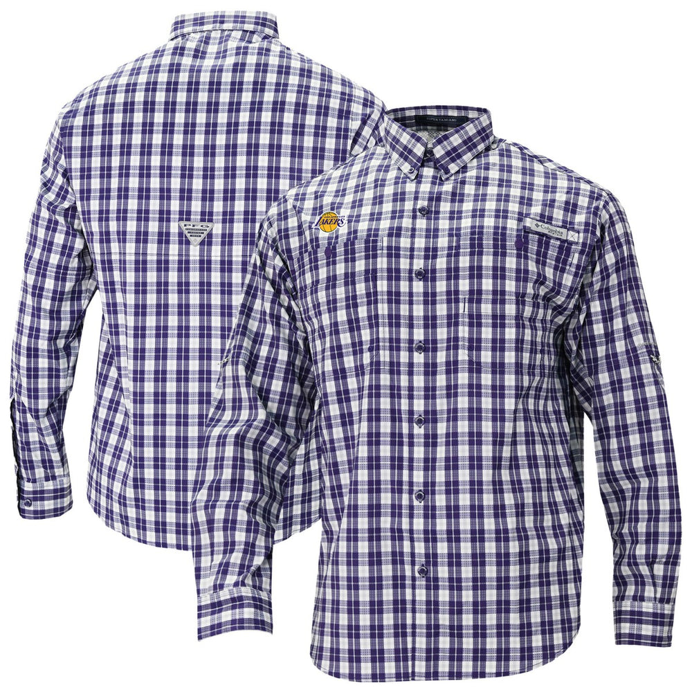 Los Angeles Lakers Super Tamiami Omni-Shade Long Sleeve Button-Down Shirt Purple | Columbia outlet