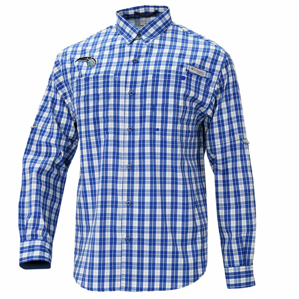 Orlando Magic Super Tamiami Omni-Shade Long Sleeve Button-Down Shirt Blue | Columbia US