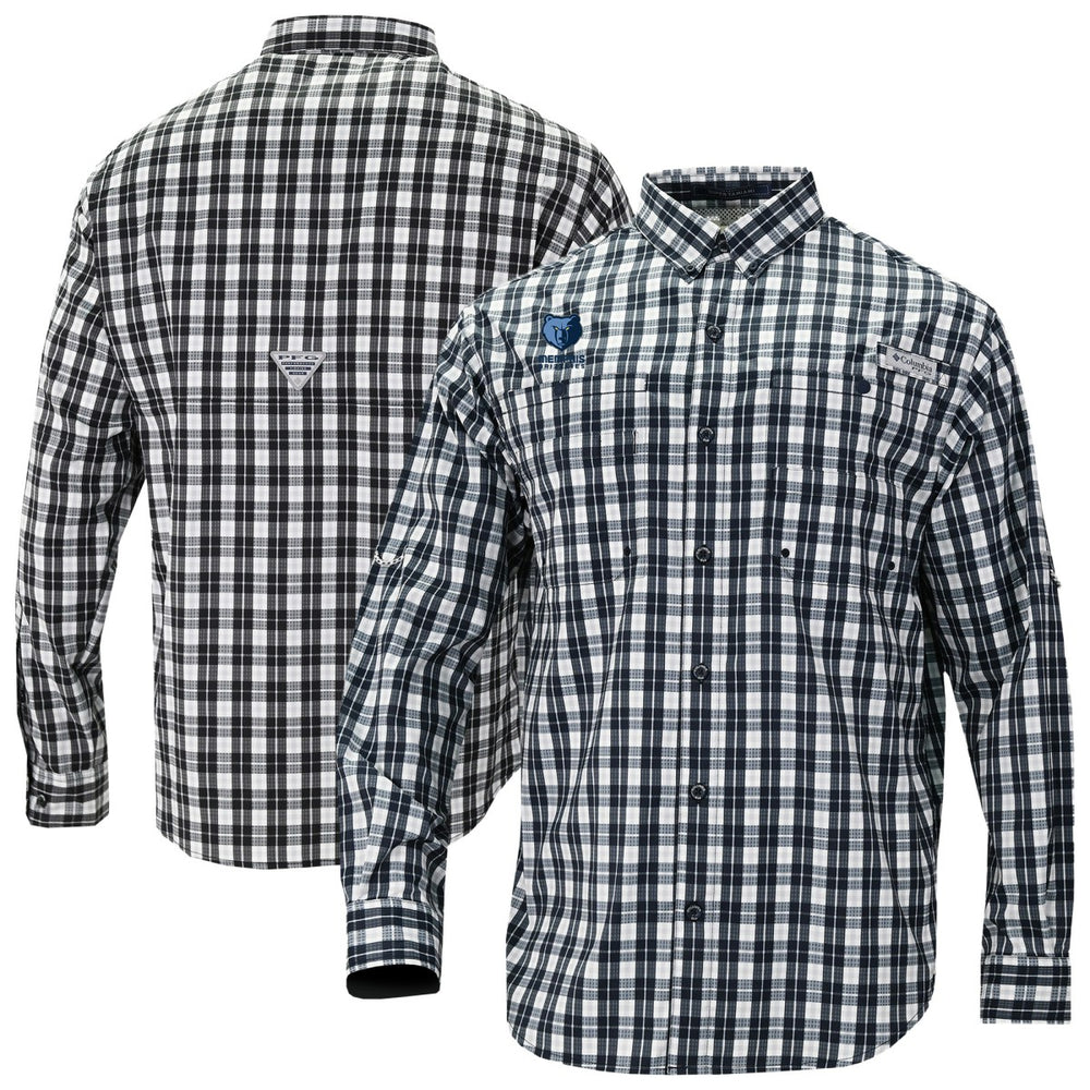 Memphis Grizzlies Super Tamiami Omni-Shade Long Sleeve Button-Down Shirt Navy | Columbia Lifestyle