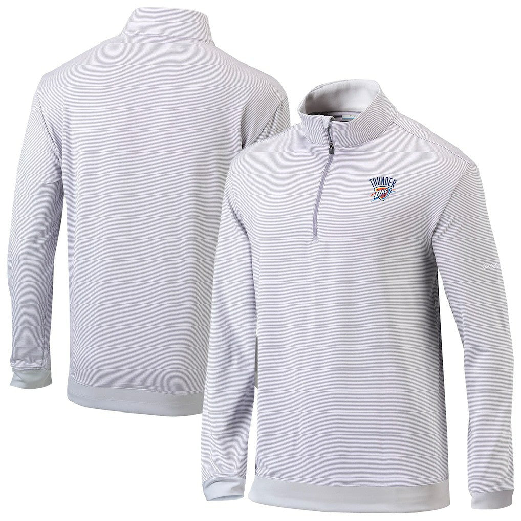 Oklahoma City Thunder Omni-Wick Even Lie Quarter-Zip Top Gray/White | Columbia outlet