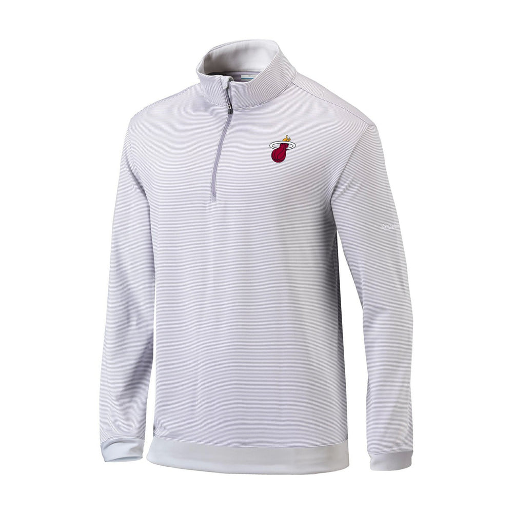 Miami Heat Omni-Wick Even Lie Quarter-Zip Top Gray/White | Columbia