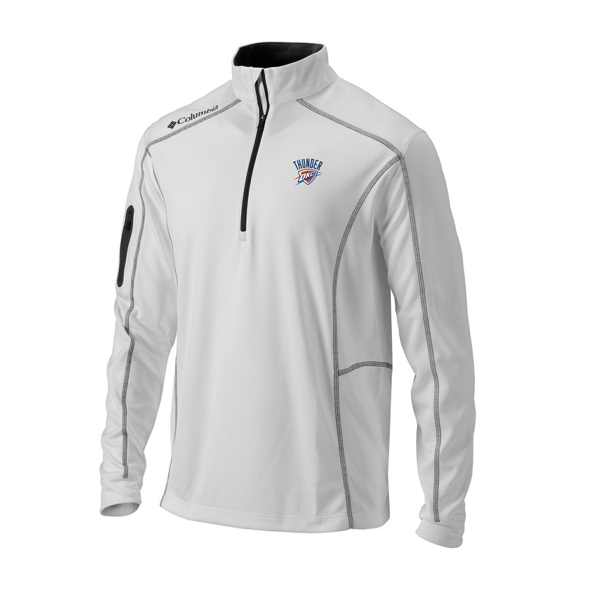 Oklahoma City Thunder Omni-Wick Shotgun Quarter-Zip Jacket White | Columbia for sale
