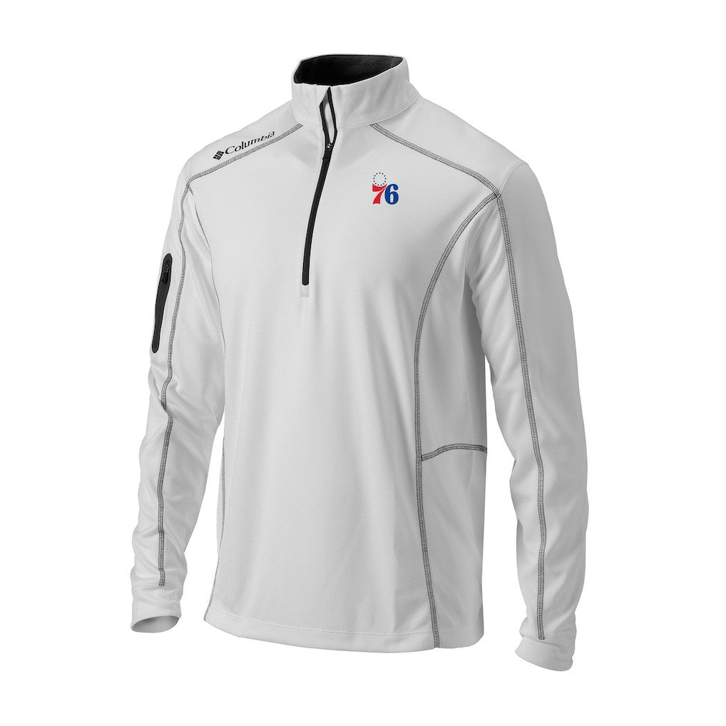 Philadelphia 76ers Omni-Wick Shotgun Quarter-Zip Jacket White | Columbia outlet