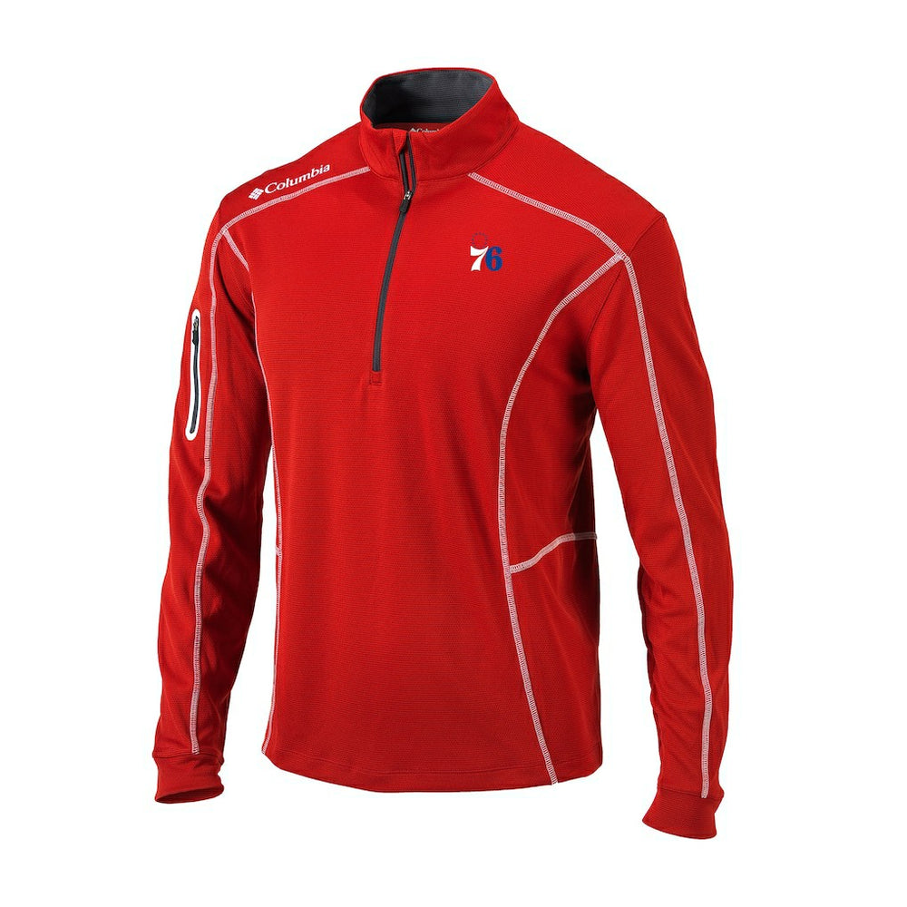 Philadelphia 76ers Omni-Wick Shotgun Quarter-Zip Jacket Red | Columbia Near Me