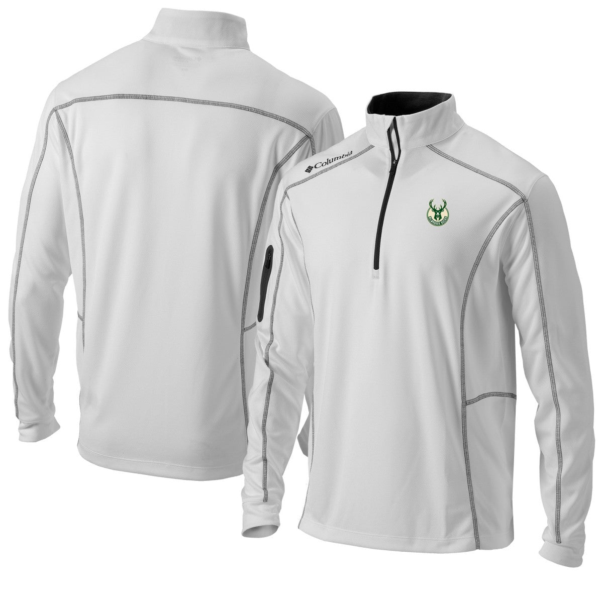 Milwaukee Bucks Omni-Wick Shotgun Quarter-Zip Jacket White | Columbia