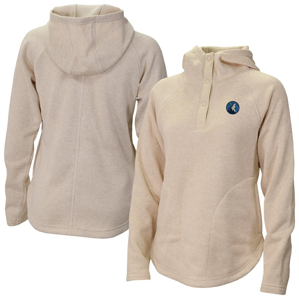 Minnesota Timberwolves Women's Sweater Weather Quarter-Snap Hoodie Cream | Columbia US