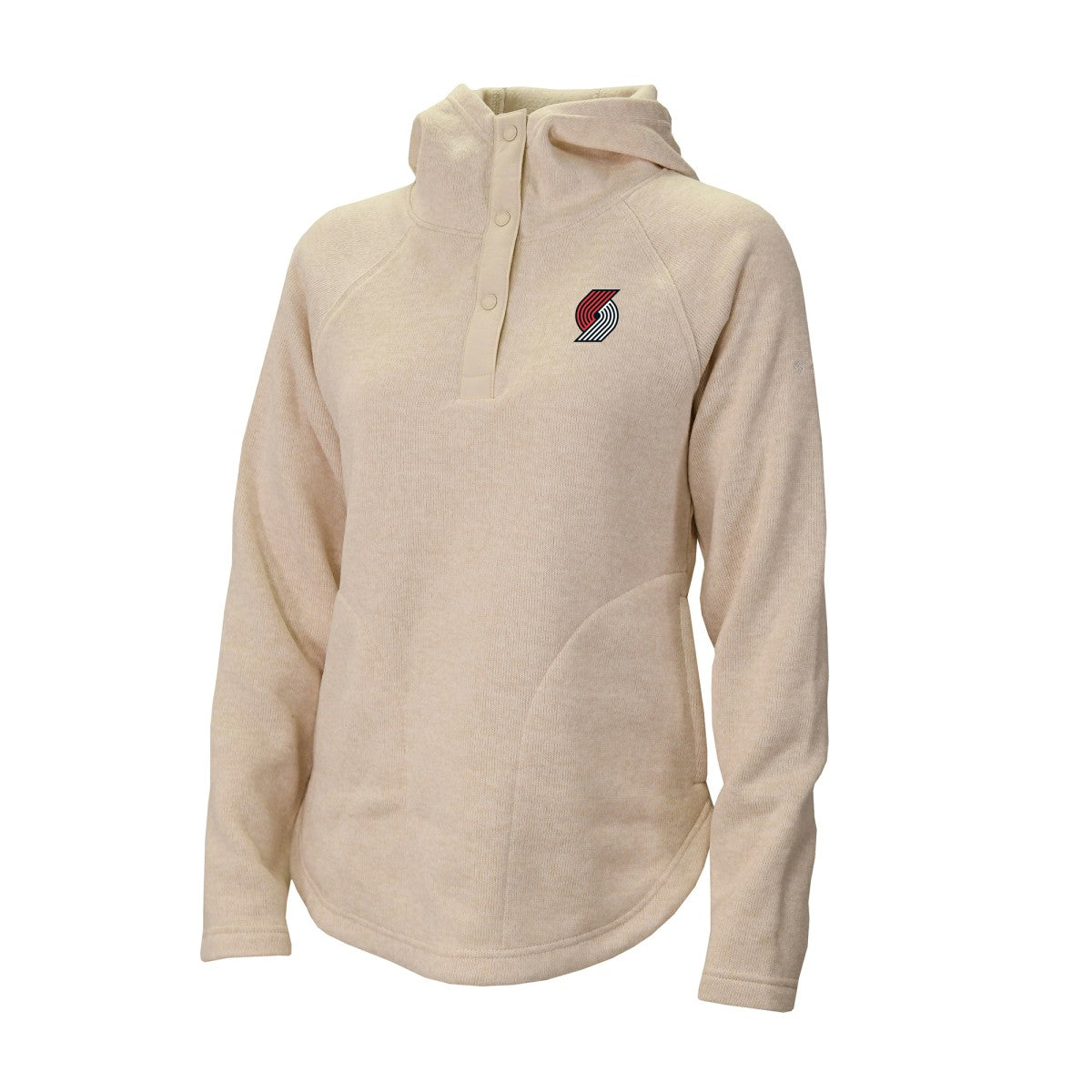 Portland Trail Blazers Women's Sweater Weather Quarter-Snap Hoodie Cream | Columbia
