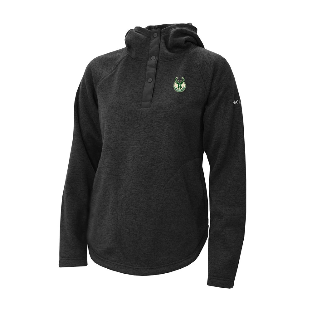 Milwaukee Bucks Women's Sweater Weather Quarter-Snap Hoodie Black | Columbia outlet