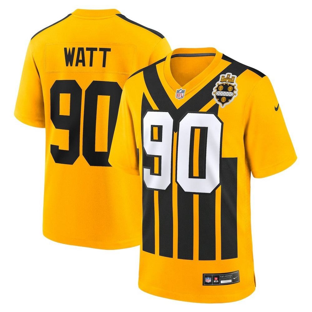 Nike T.J. Watt Pittsburgh Steelers Alternate 1933 Throwback Game Jersey Gold