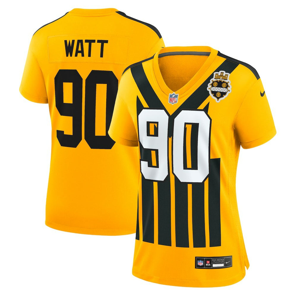 Nike T.J. Watt Pittsburgh Steelers Women's Alternate 1933 Throwback Game Jersey Gold