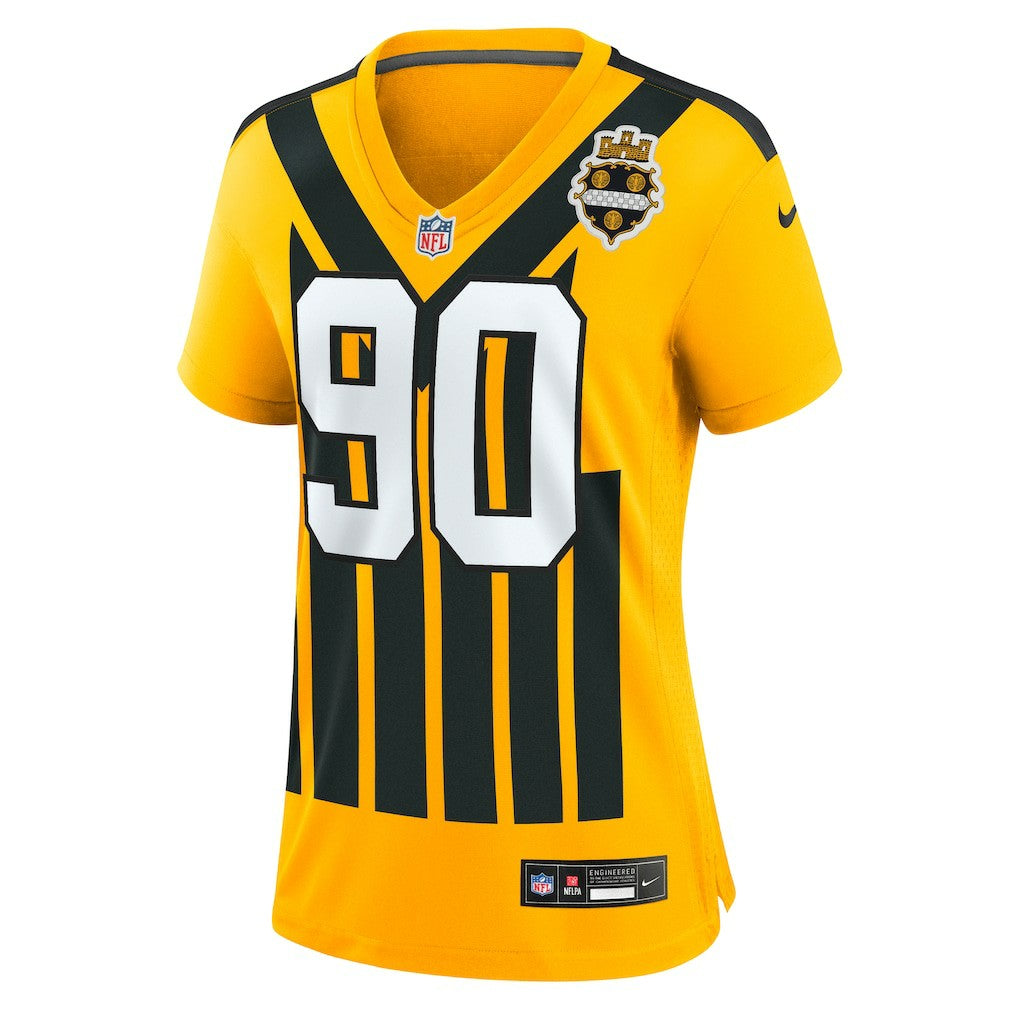 Nike T.J. Watt Pittsburgh Steelers Women's Alternate 1933 Throwback Game Jersey Gold
