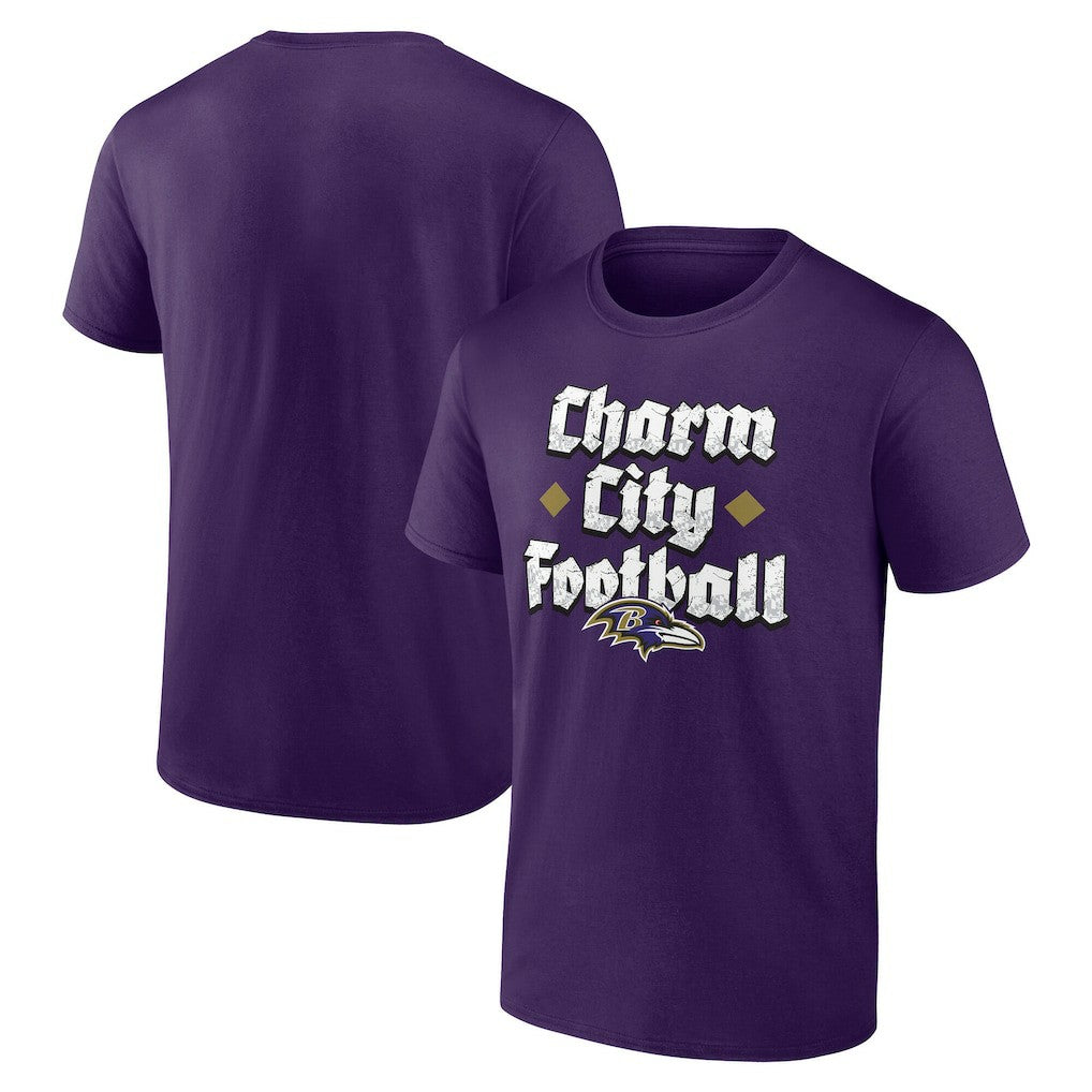 Fanatics Baltimore Ravens Charm City Football T-Shirt Purple
