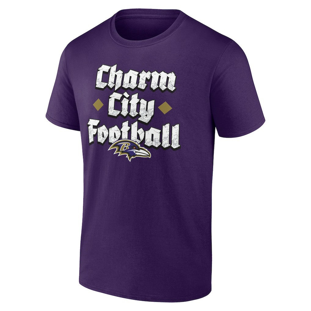 Fanatics Baltimore Ravens Charm City Football T-Shirt Purple