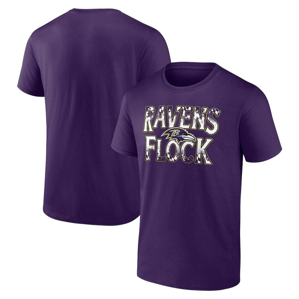 Fanatics Baltimore Ravens Ravens Flock T-Shirt Purple