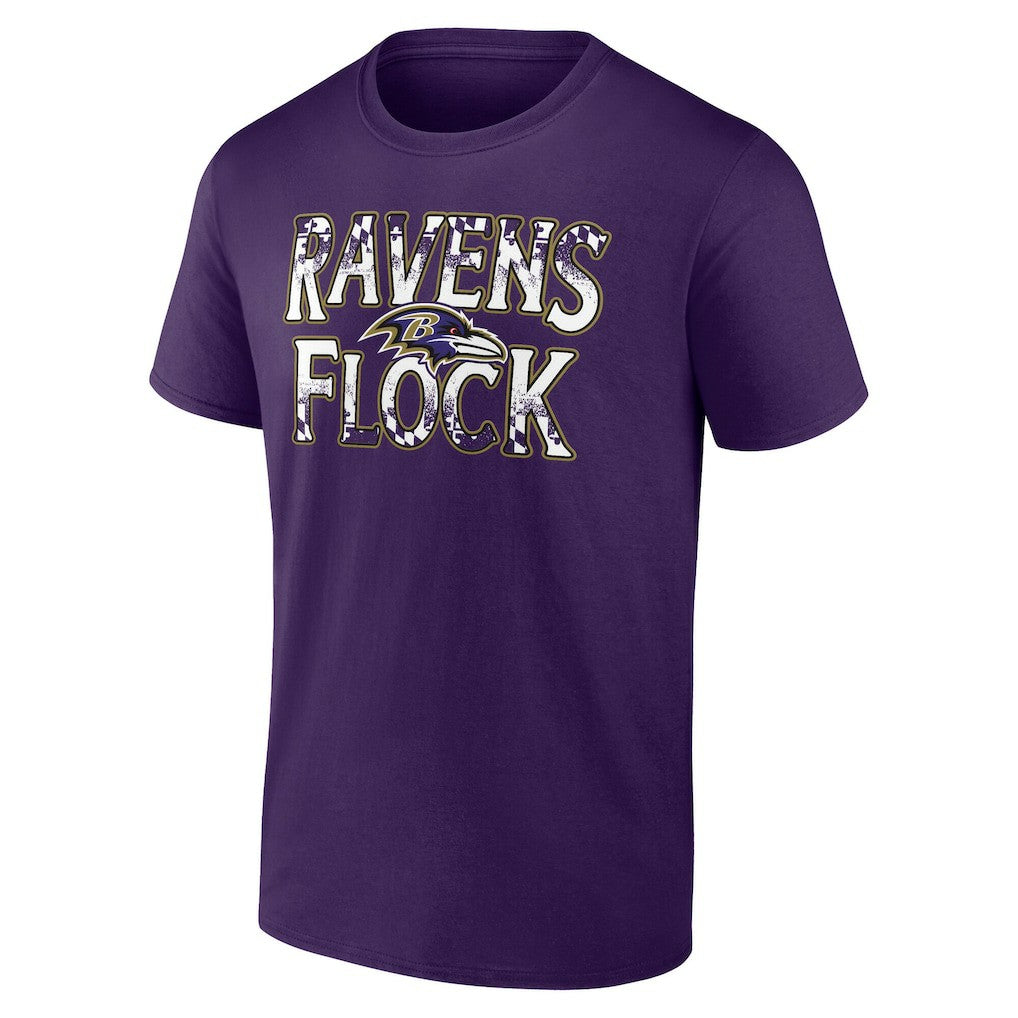 Fanatics Baltimore Ravens Ravens Flock T-Shirt Purple