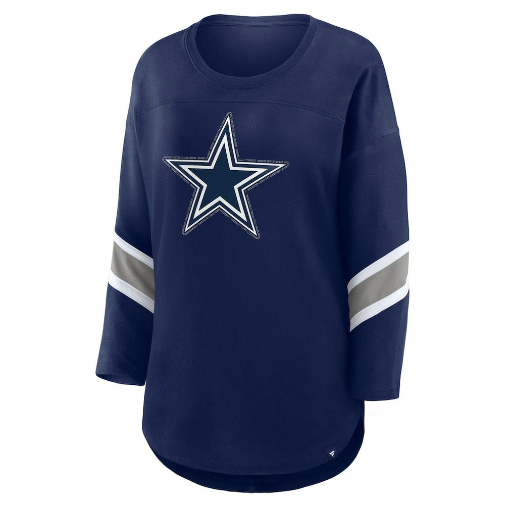 Fanatics Dallas Cowboys Women's Redzone Bling 3/4-Sleeve T-Shirt Navy