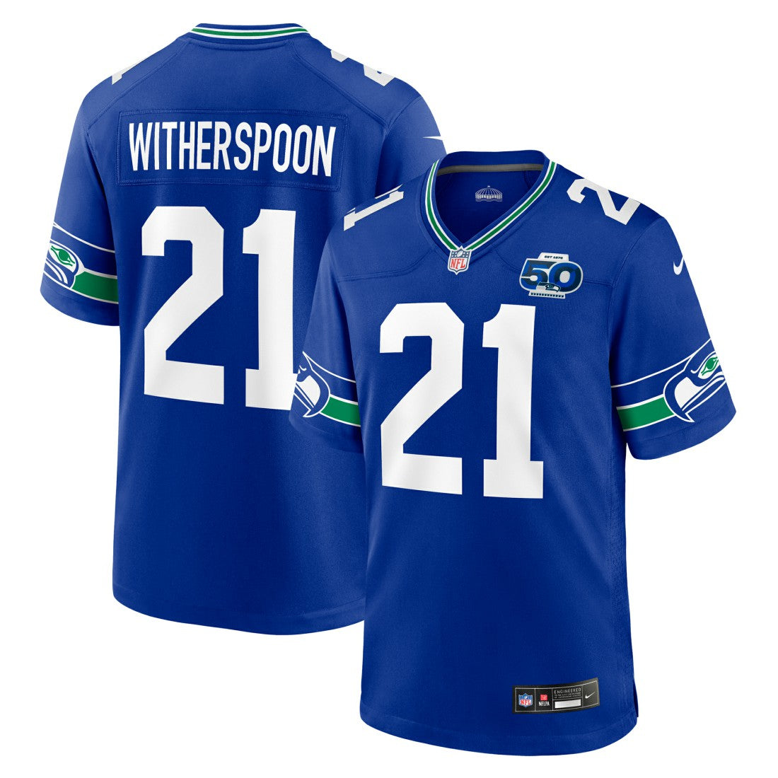 Nike Devon Witherspoon Seattle Seahawks Alternate 50th Season Game Jersey Royal