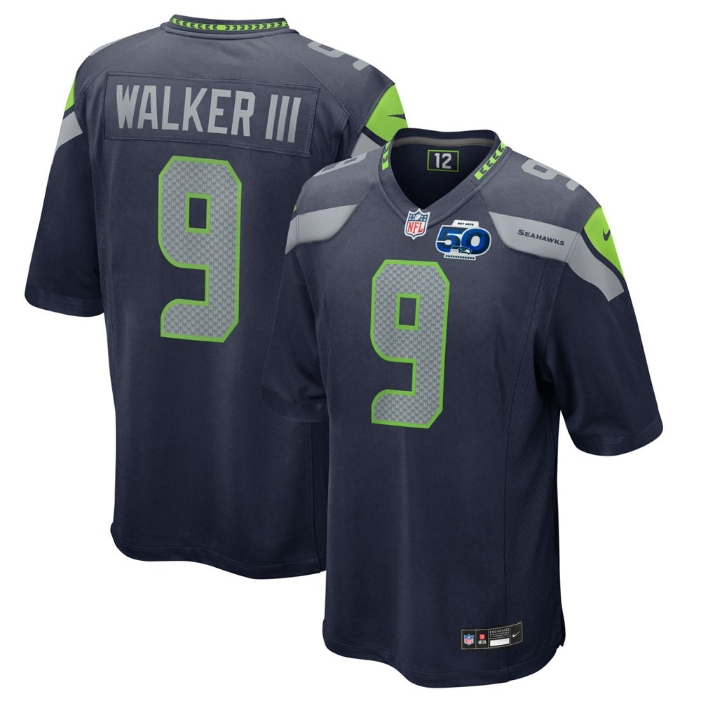 Nike Kenneth Walker III Seattle Seahawks 50th Season Game Jersey College Navy