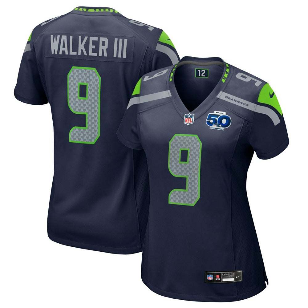 Nike Kenneth Walker III Seattle Seahawks Women's 50th Season Game Jersey College Navy