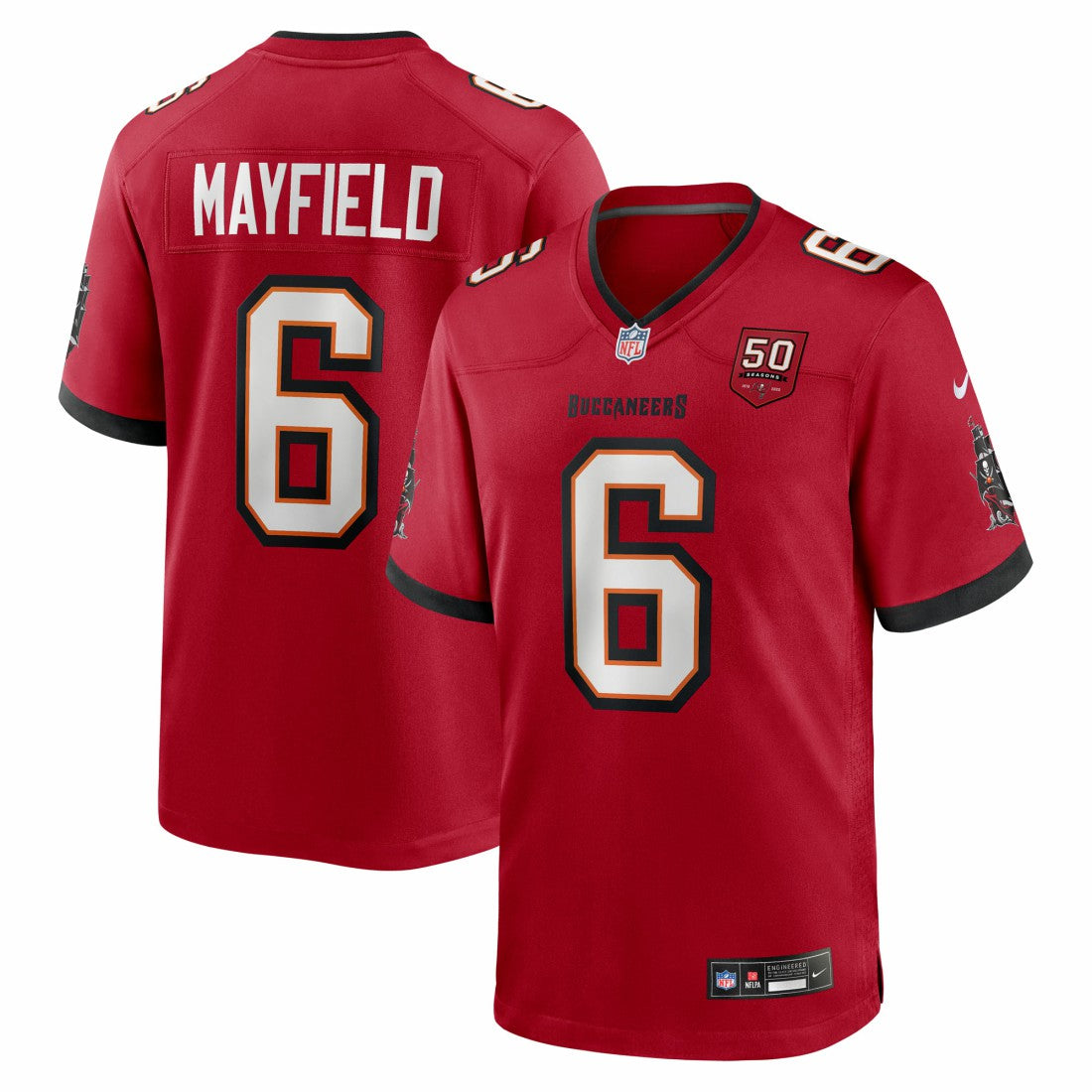 Nike Baker Mayfield Tampa Bay Buccaneers 50th Season Team Game Jersey Red