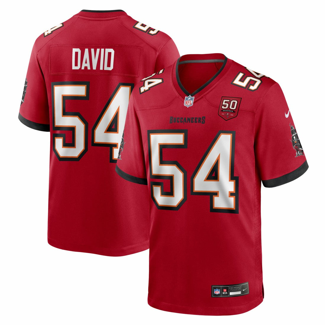 Nike Lavonte David Tampa Bay Buccaneers 50th Season Team Game Jersey Red
