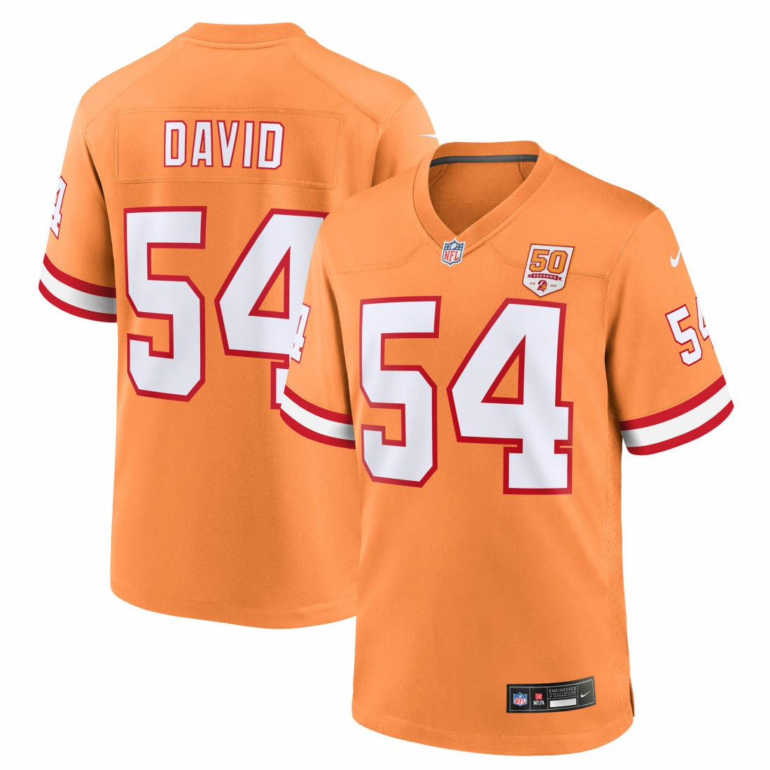 Nike Lavonte David Tampa Bay Buccaneers 50th Season Game Jersey Creamsicle
