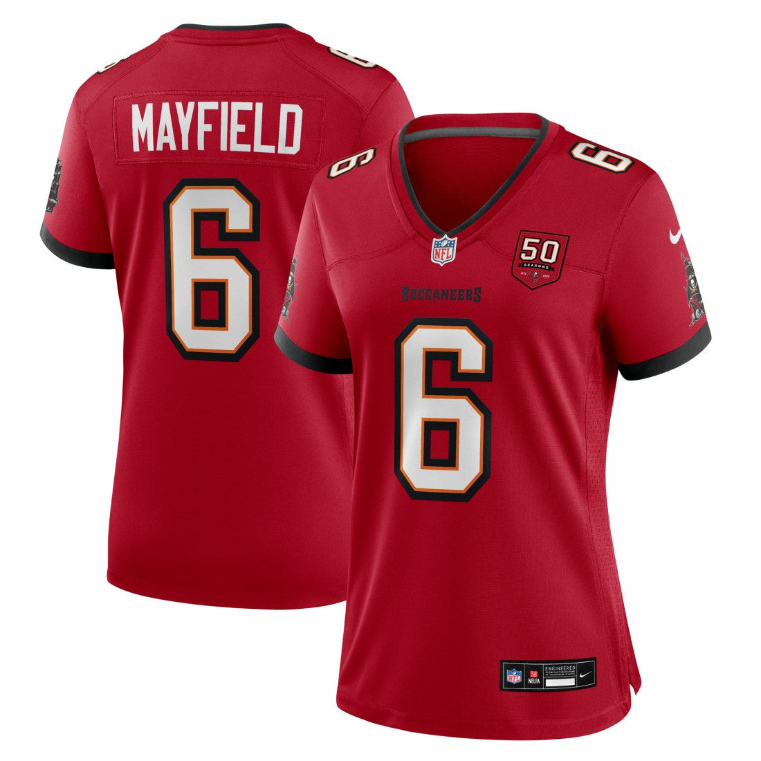 Nike Baker Mayfield Tampa Bay Buccaneers Women's 50th Season Team Game Jersey Red