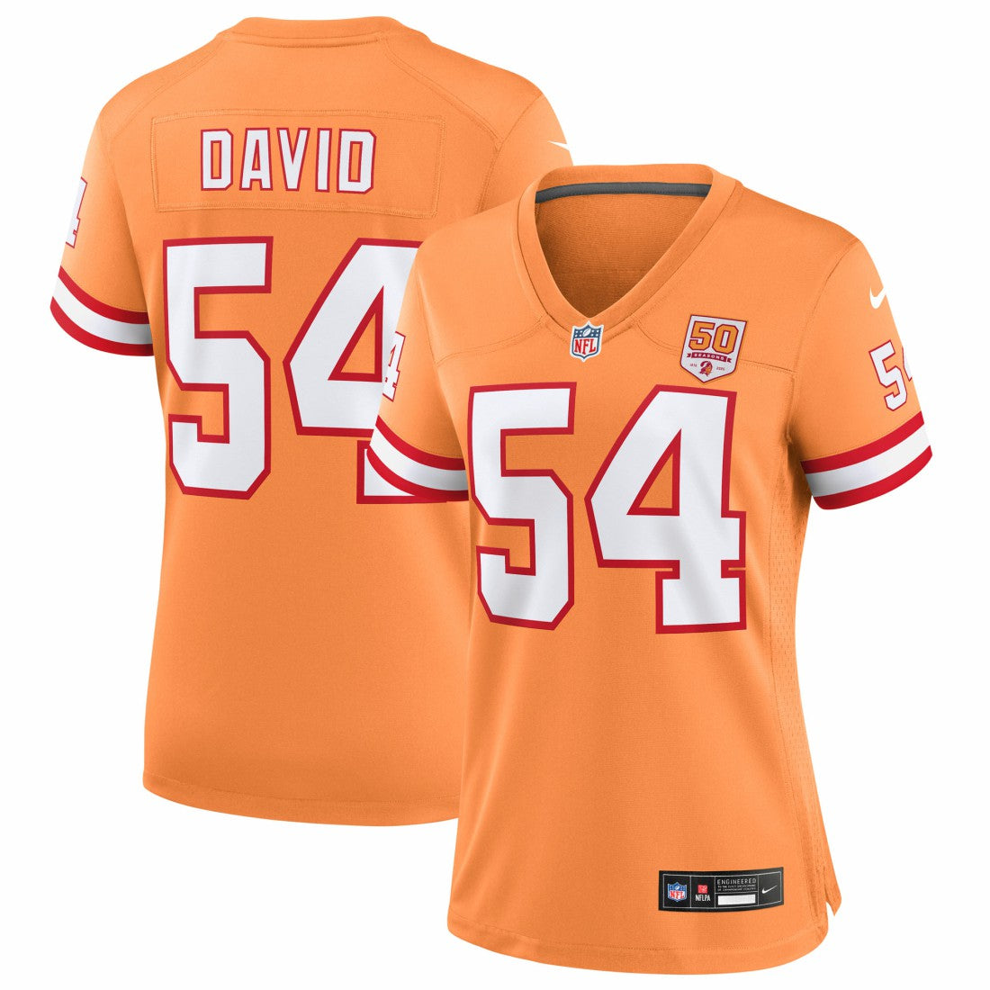 Nike Lavonte David Tampa Bay Buccaneers Women's 50th Season Game Jersey Creamsicle