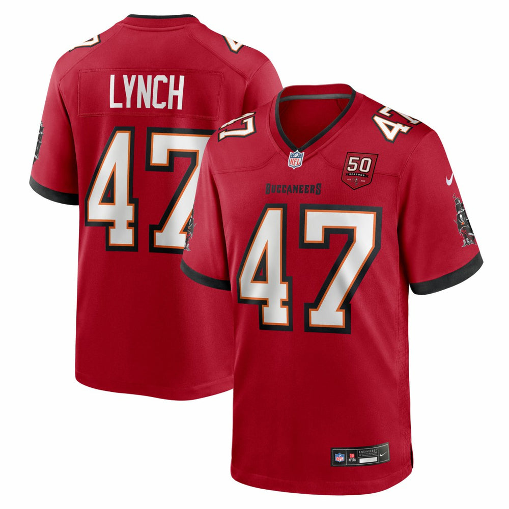 Nike John Lynch Tampa Bay Buccaneers 50th Anniversary Team Game Jersey Red