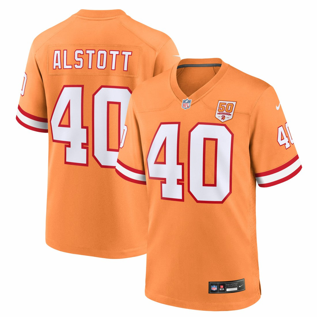 Nike Mike Alstott Tampa Bay Buccaneers 50th Season Game Jersey Creamsicle