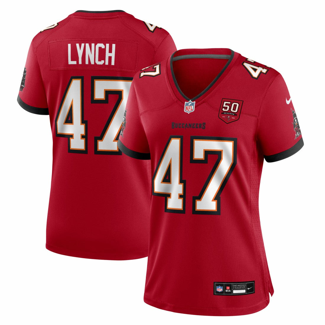 Nike John Lynch Tampa Bay Buccaneers Women's 50th Anniversary Team Game Jersey Red