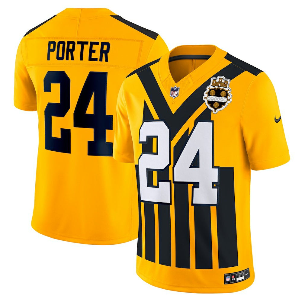 Nike Joey Porter Jr. Pittsburgh Steelers Alternate 1933 Throwback Vapor F.U.S.E. Limited Jersey Gold